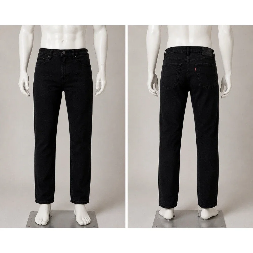 Levi’s 502 Taper Fit Black Jeans Men’s 33x32 Stretch Denim EUC